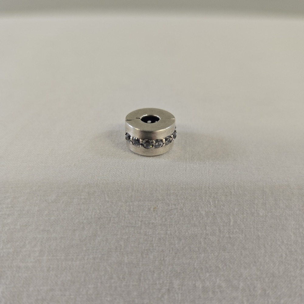 Pandora Shining Path Sterling Silver and CZ Spacer Clip Charm